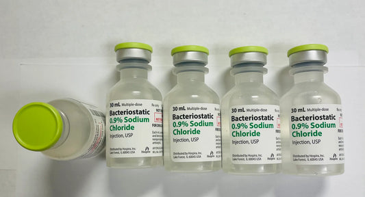 Sodium Chloride Bacteriostatic Injection 0.9% SDV 30mL/Ea