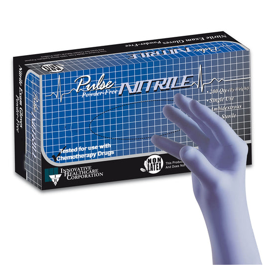 Pulse® Nitrile 177 Series Textured Powdered Free Exam Glove, Chemo Rated, Small