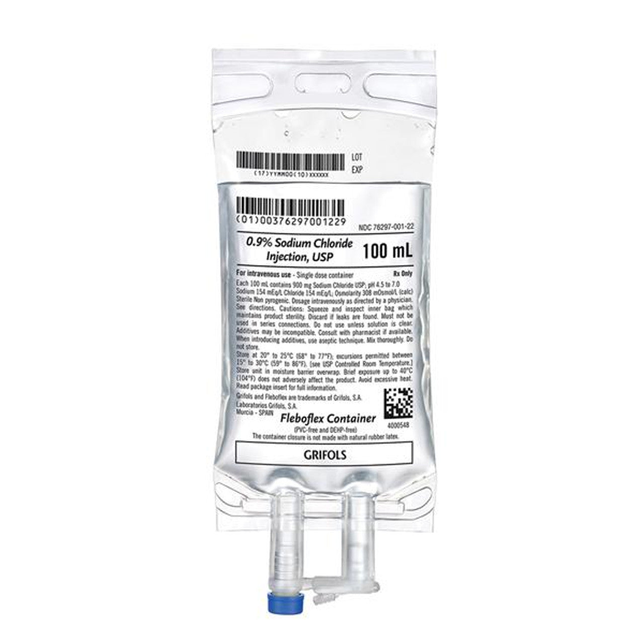 0.9% Sodium Chloride 100mL IV Injection, Non-DEHP